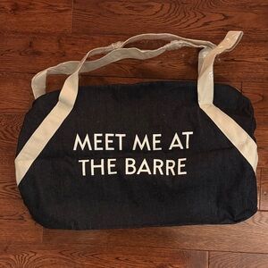 Meet Me At The Barre Black Canvas Gym Bag